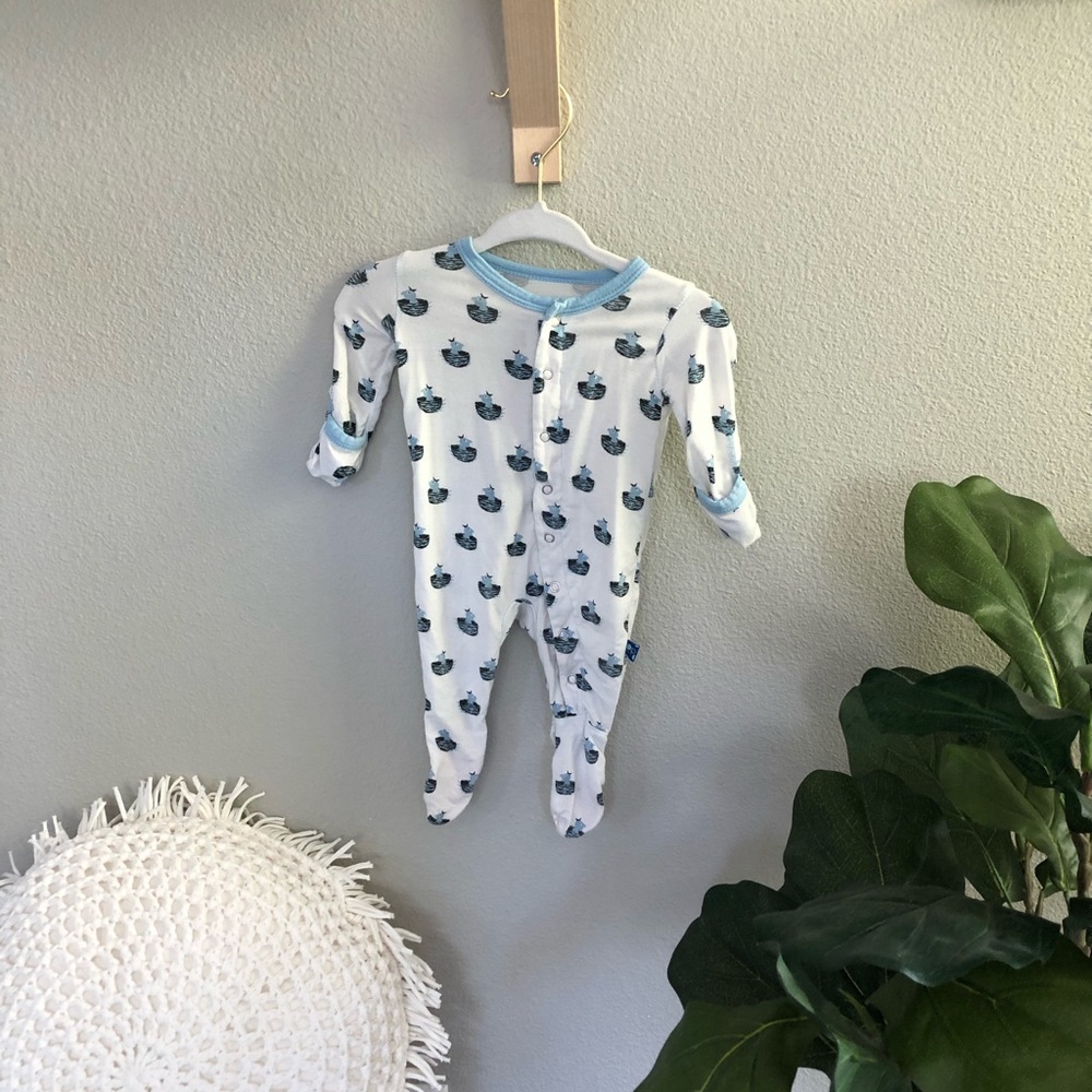 Kickee pants baby bird in nest onesie
